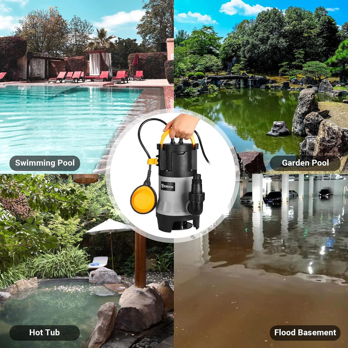 Bomba de sumidero DEKOPRO, bomba de agua sumergible de 750 W.(USADA)