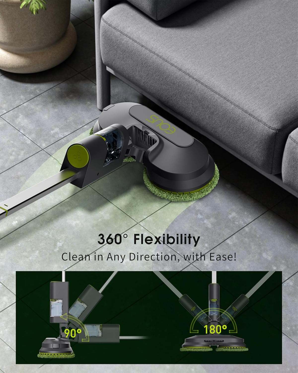 Trapeador eléctrico, tanque de agua desmontable, EOUS,(USADO).