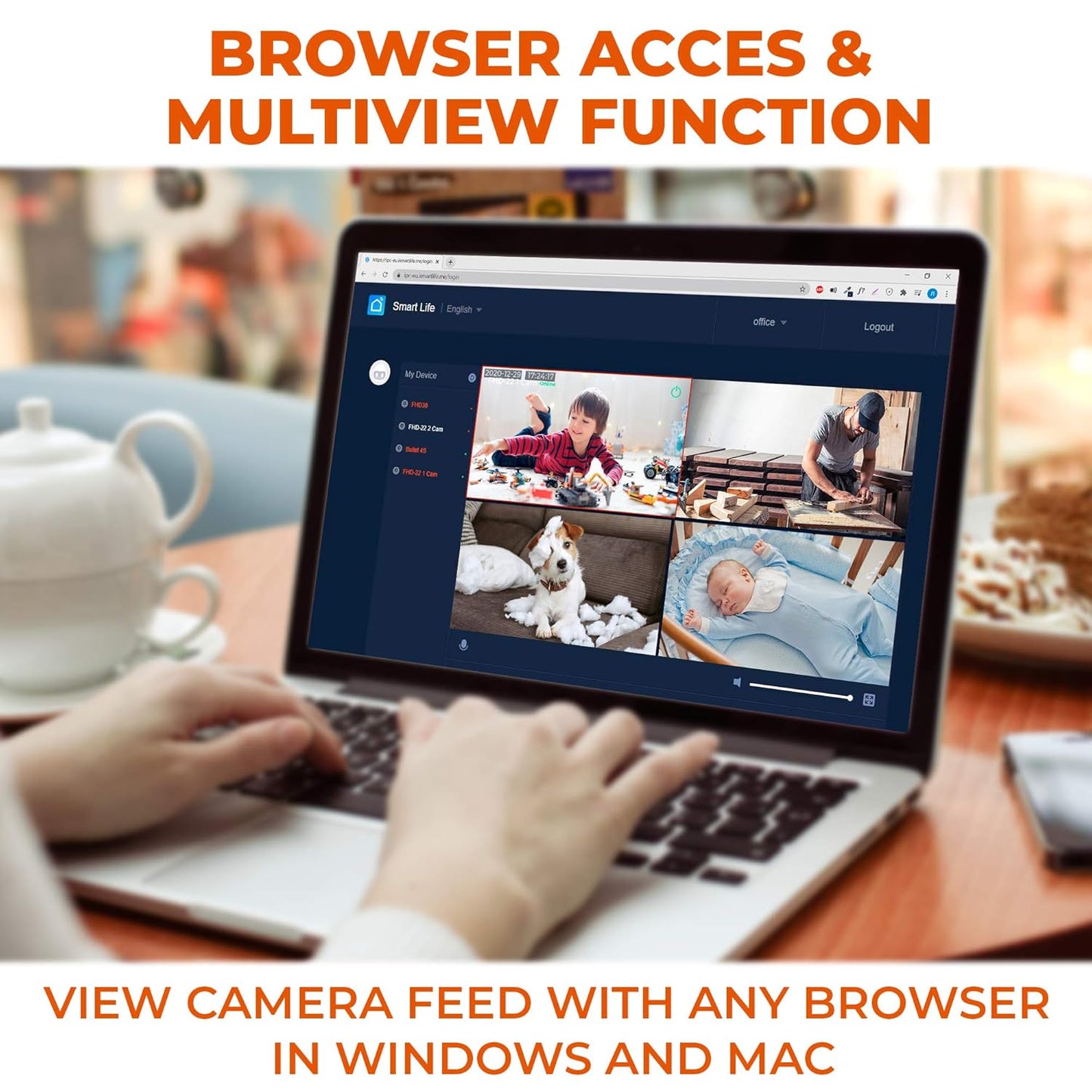 Morvelli FHD22 WiFi Cámara de Seguridad para el hogar 2.4 GHz.