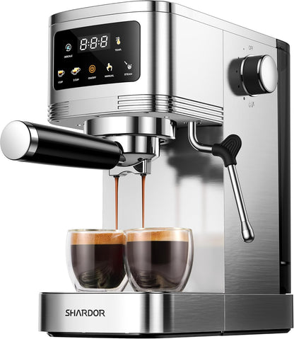 Cafetera Espresso SHARDOR 20 Bares con Espumador y Pantalla Táctil.(USADA)