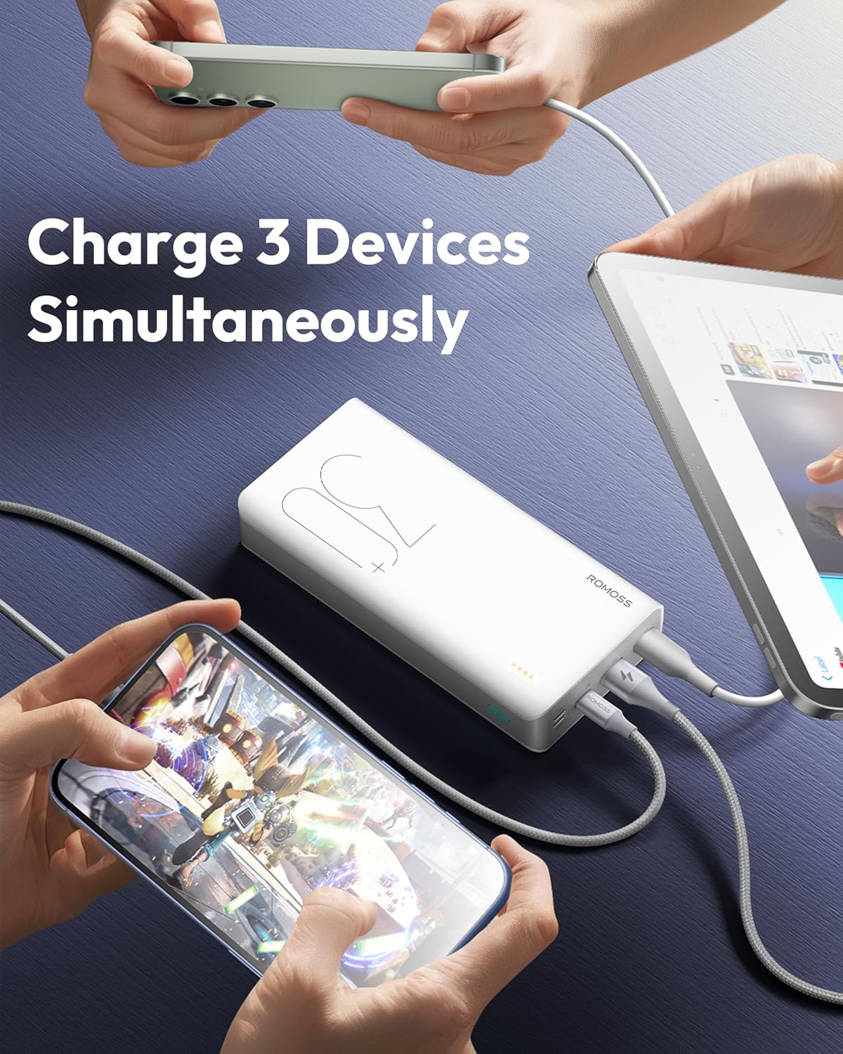 Bateria powerbank portatil Romozz 30000mAh