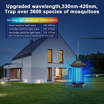 Bug Zapper Amufer eléctrico para interiores y exteriores, 4000 V