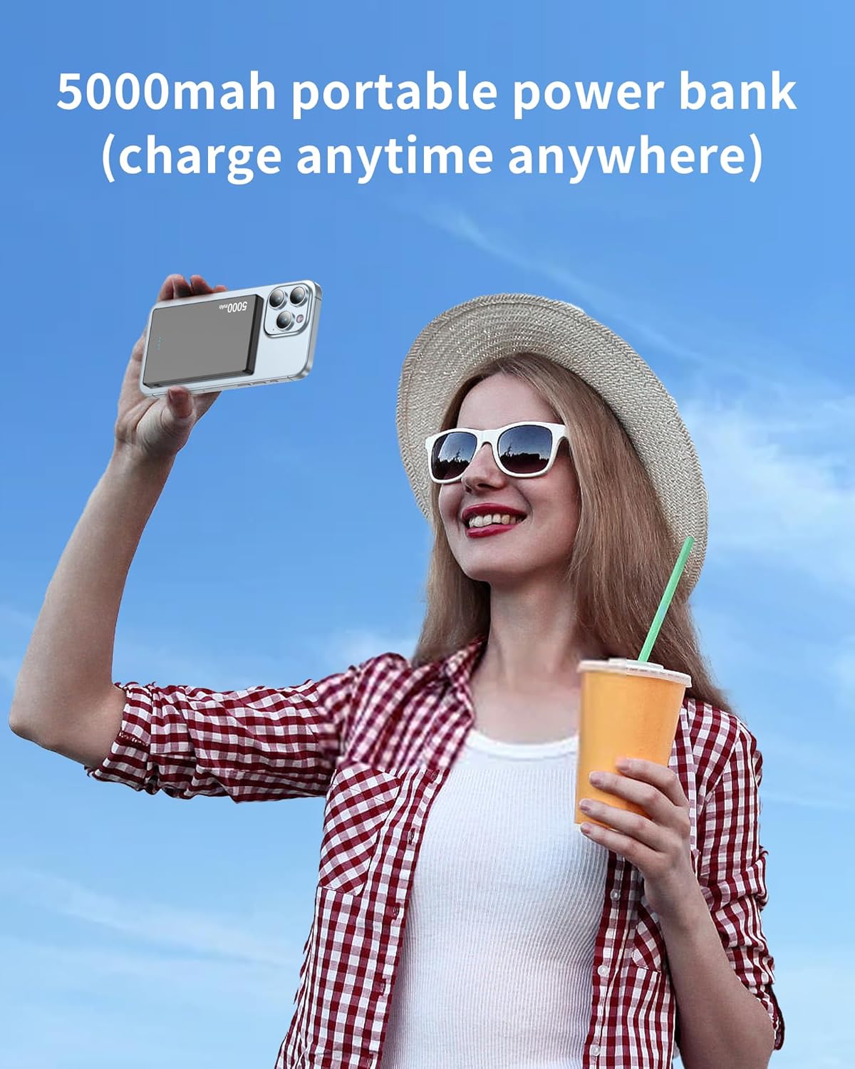 Cargador bateria portátil inalámbrico powerbank 5000 mAh