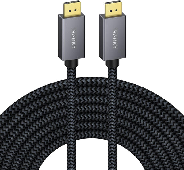 IVANKY Cable Displayport de 7 M, 4K Trenzado de Nailon, HDMI
