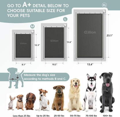 Eillion Puerta Para Mascotas Grande L Con Marco De Aluminio