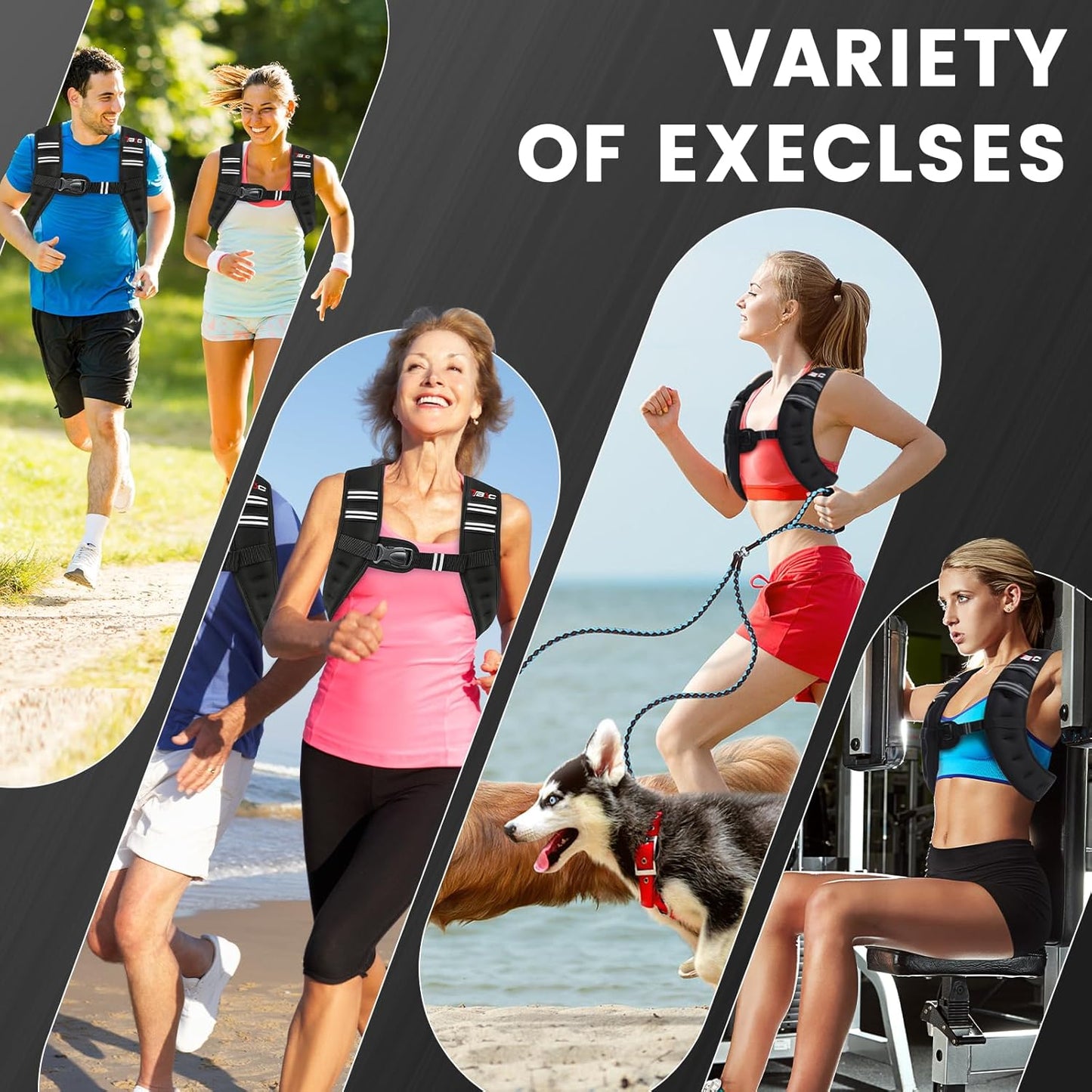 Chaleco con peso de 8lb, banda reflectante para principiantes TB3C.