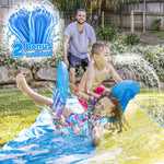 Tobogán acuático inflable de 16 ft con 2 carriles y tablas de cuerpo.