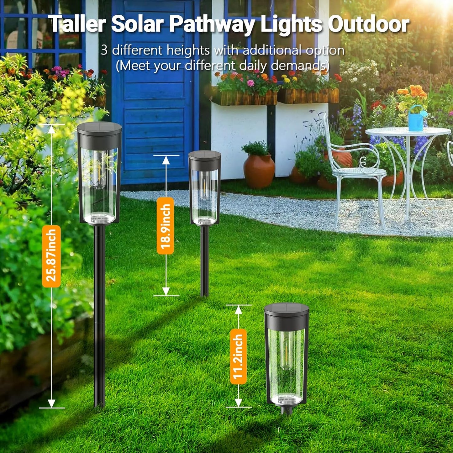 Luces solares para camino de jardin, 6 luces, impermeables, 6pcs.