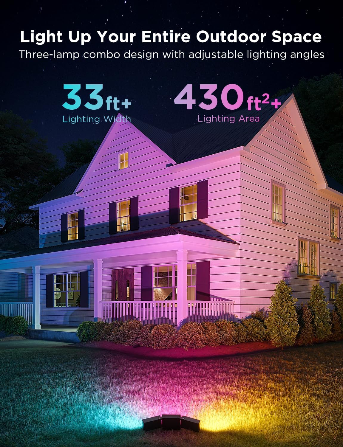 Luces de inundación para exteriores, Govee Triad, IP66 impermeable.