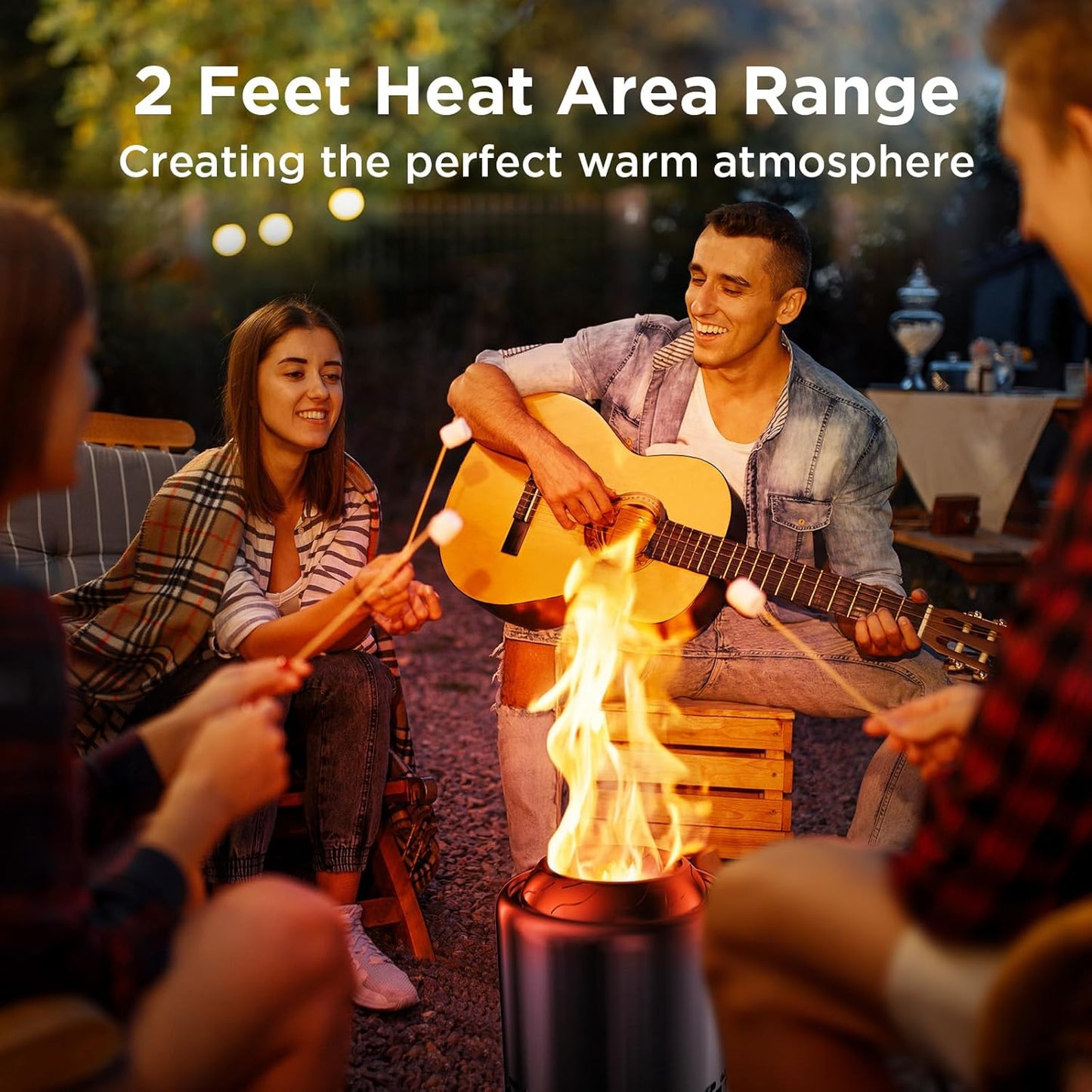 Chimenea de mesa con soporte de 7.9 x 6.1", con bolsa de viaje.