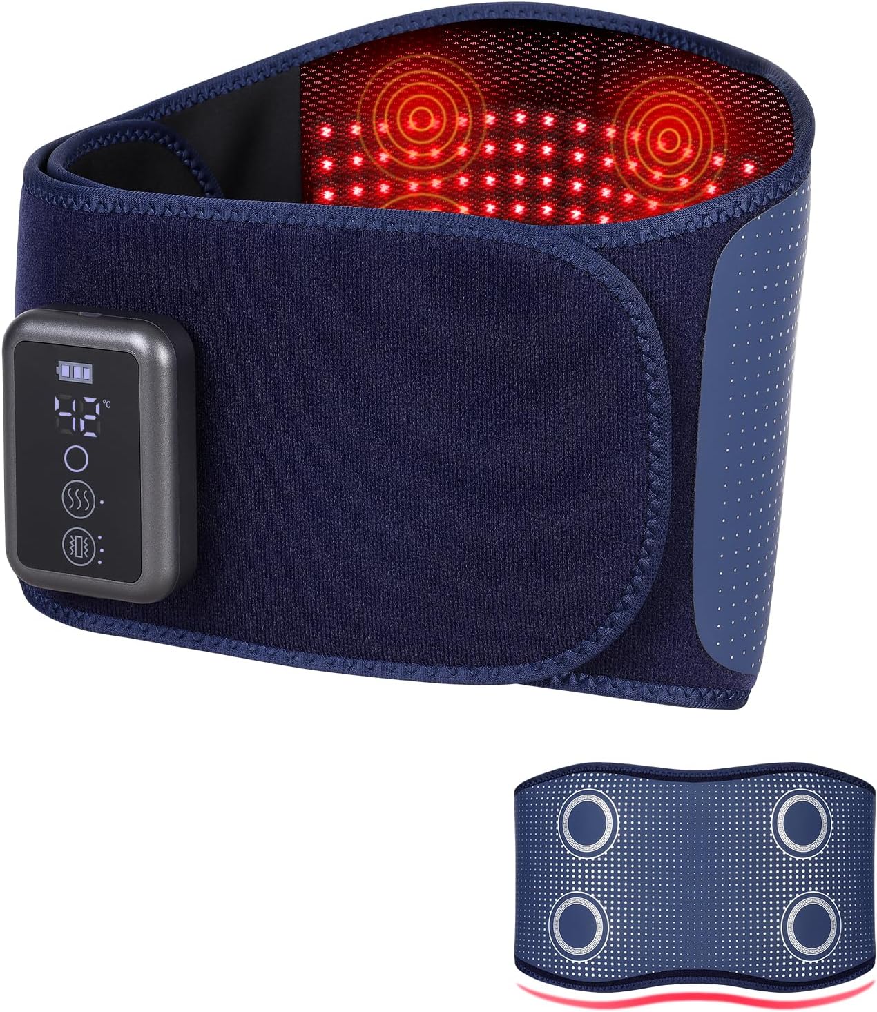 Cinturón inalámbrico de terapia de luz roja, vibracion y calor. (USADO).