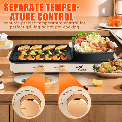 Parrilla eléctrica para interiores, 2 en 1, Control de Temp. (USADA).