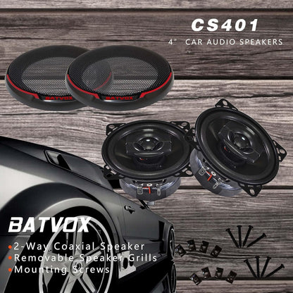 Altavoces coaxiales para audio de coche, con parrilla extraíble.