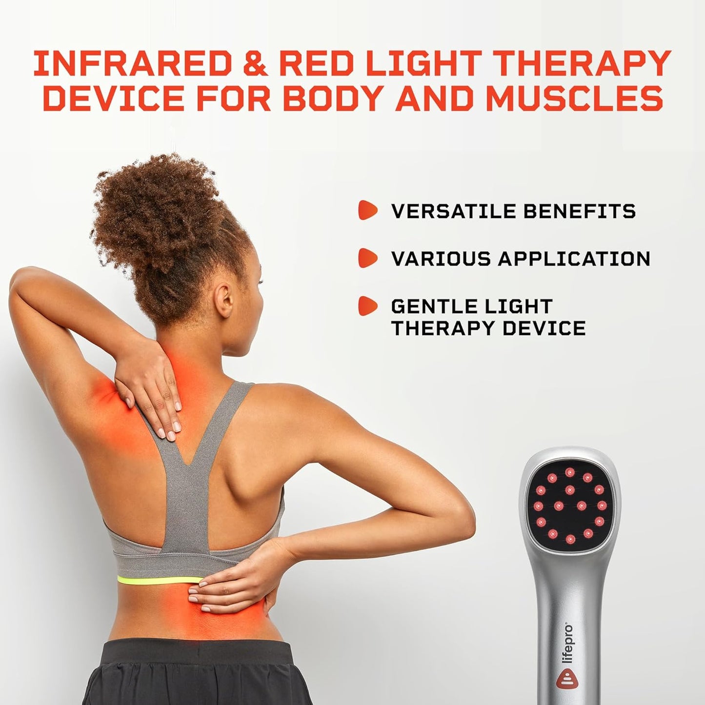 LifePro Dispositivo de terapia de luz roja portátil para cuerpo.