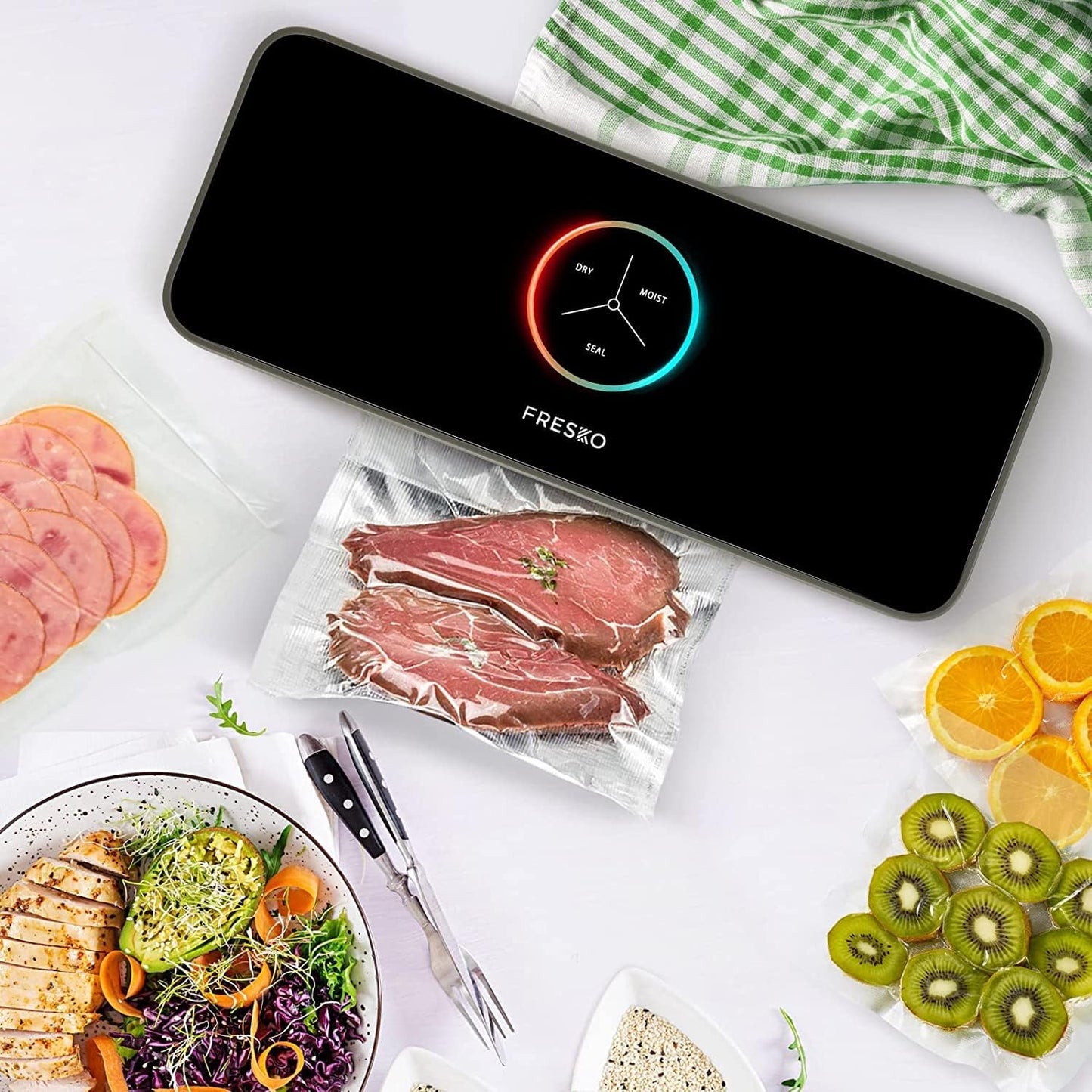 Selladora al vacío automática FRESKO para alimentos, USADO.