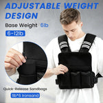 Chaleco Con Peso Ajustable KUKZO 6-12libras Para Entrenamiento Color Negro