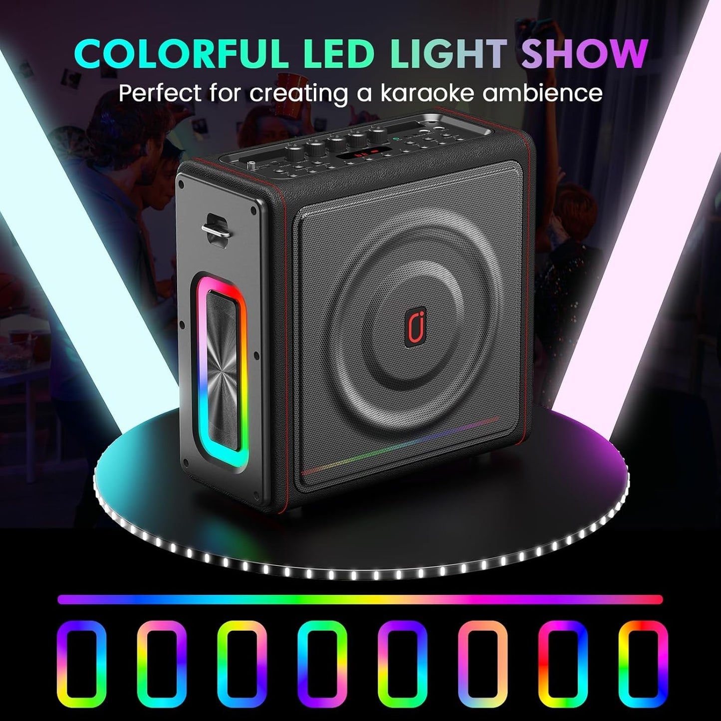 Máquina de karaoke con 2 micrófonos inalámbricos, ms78.