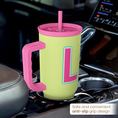 SANDJEST Vaso con monograma y asa, 40 onzas,