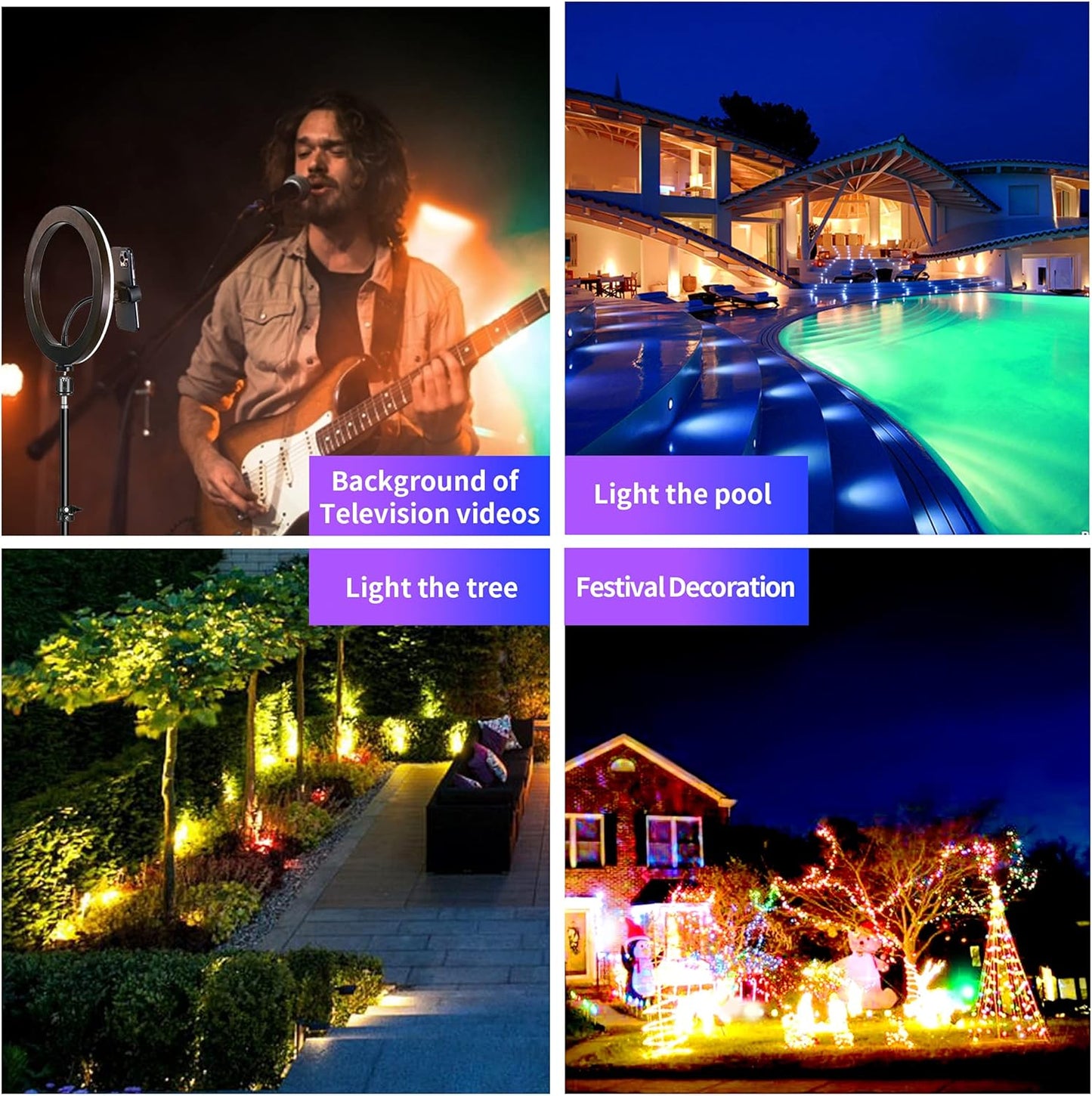 luces de paisaje para exteriores, con control por aplicación, Tisdlip.