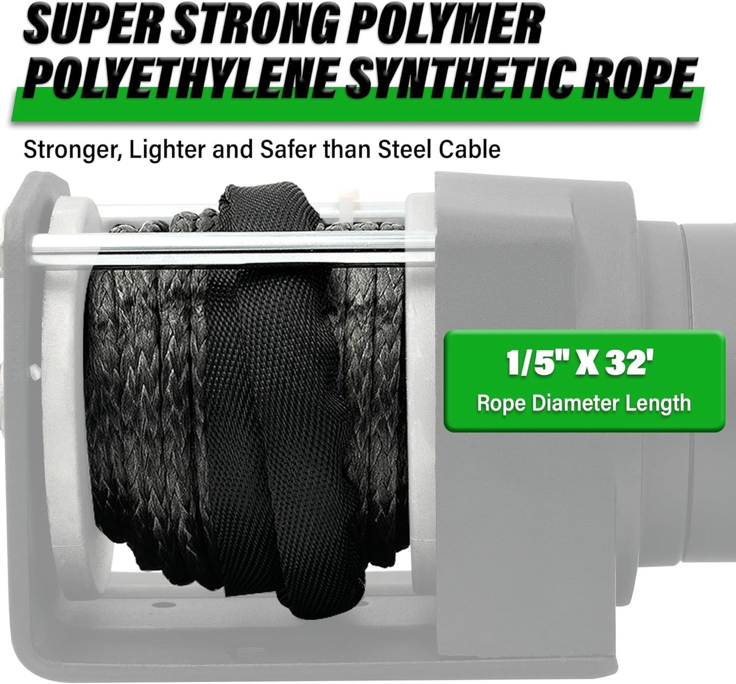 Cabrestante eléctrico ATV de 3000 lbs, control remoto inalámbrico.