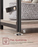 Mesa Auxiliar VASAGLE 3 Niveles Buró de Noche Industrial Beige Grisáceo