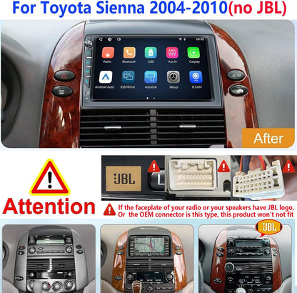 Estéreo con pantalla táctil de 9", para Toyota Sienna 2004-2010