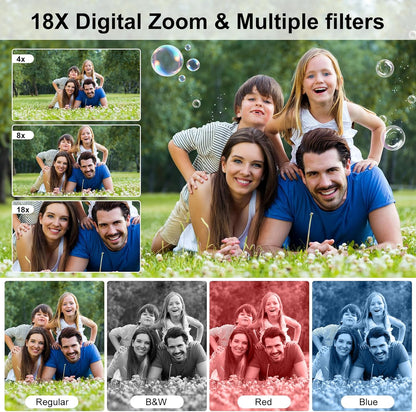 QUOLODOO - Cámara 4K de 64 MP con doble visualización.