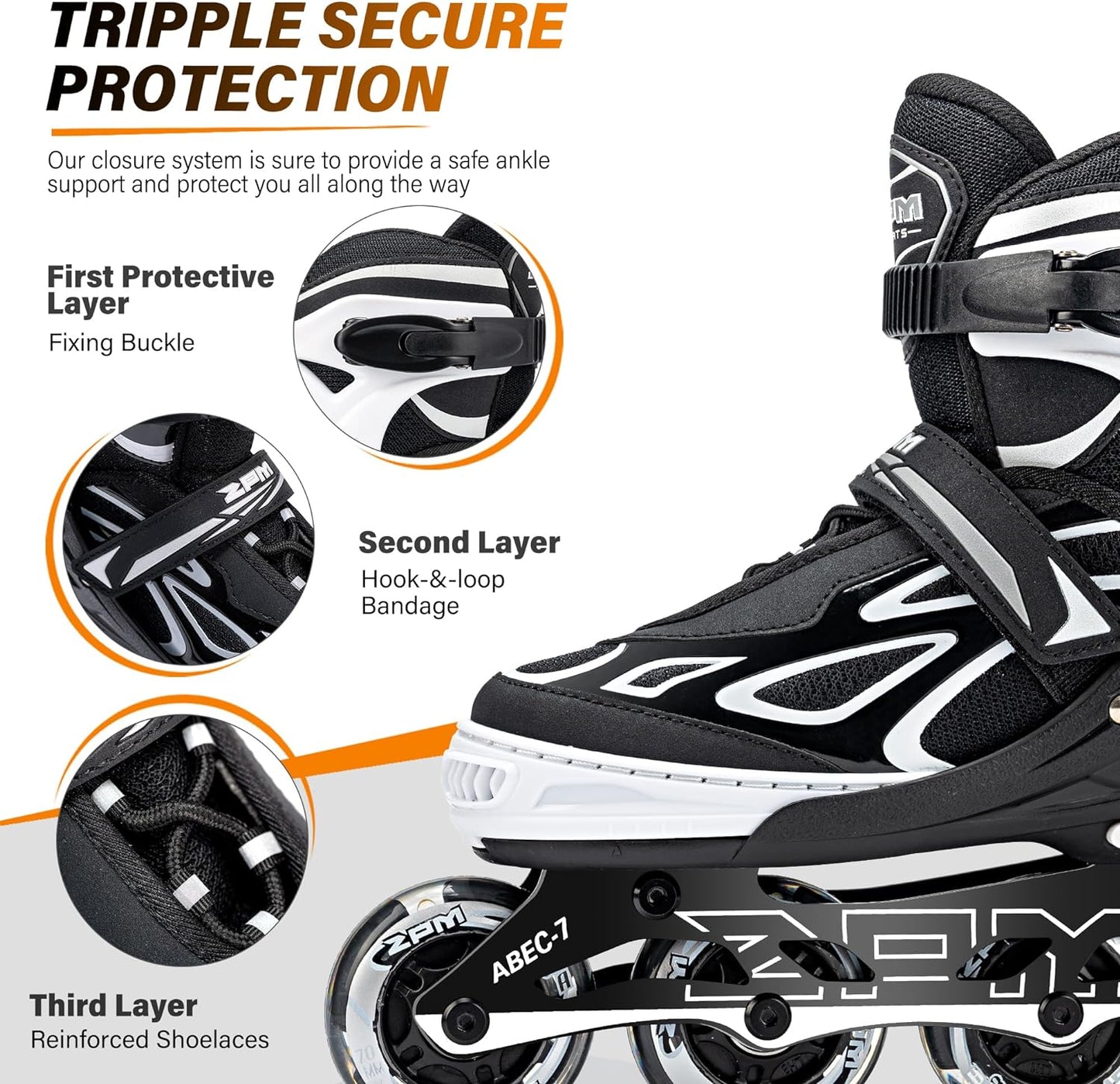 Patines en línea Intermitentes Ajustables, 2PM SPORTS Vinal