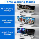 Conmutador, 2 HDMI USB3.0 KVM, Triple Monitor, Switch/micrófono.