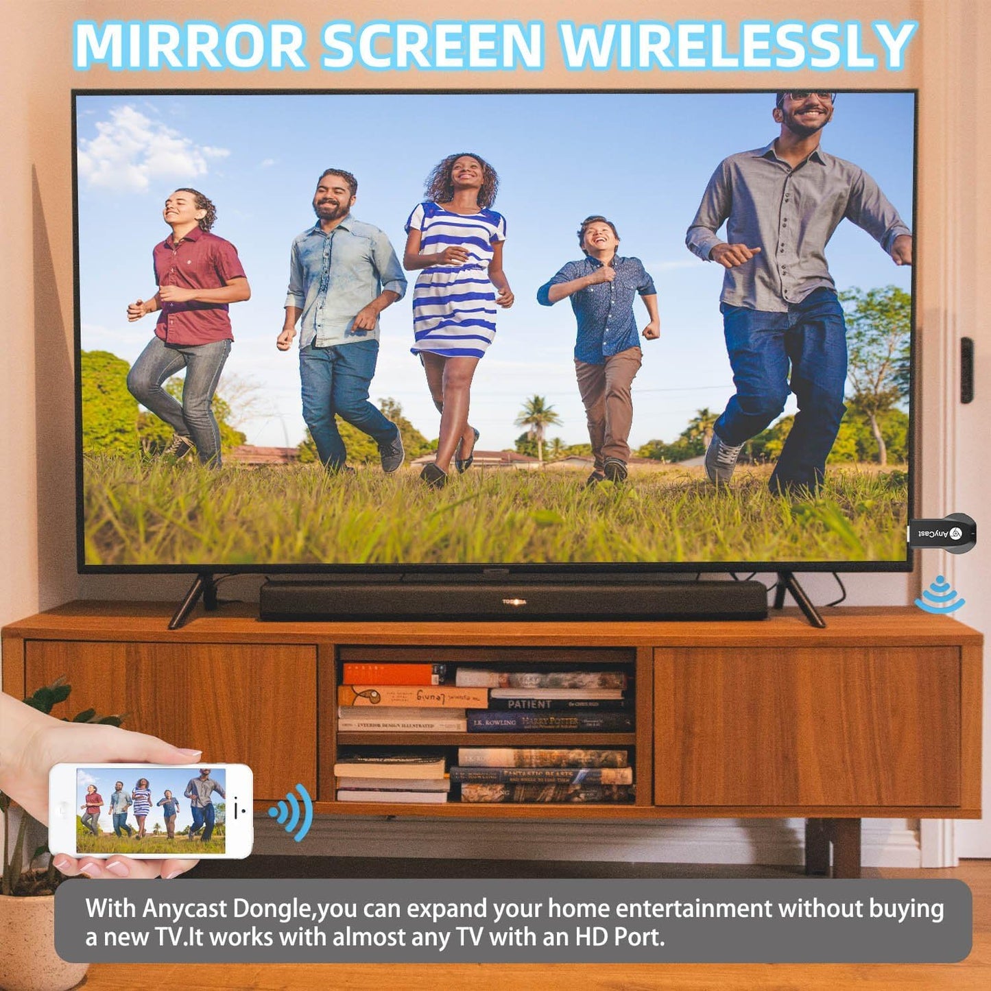 Receptor inalámbrico de TV con pantalla WiFi AnyCast M2 Plus