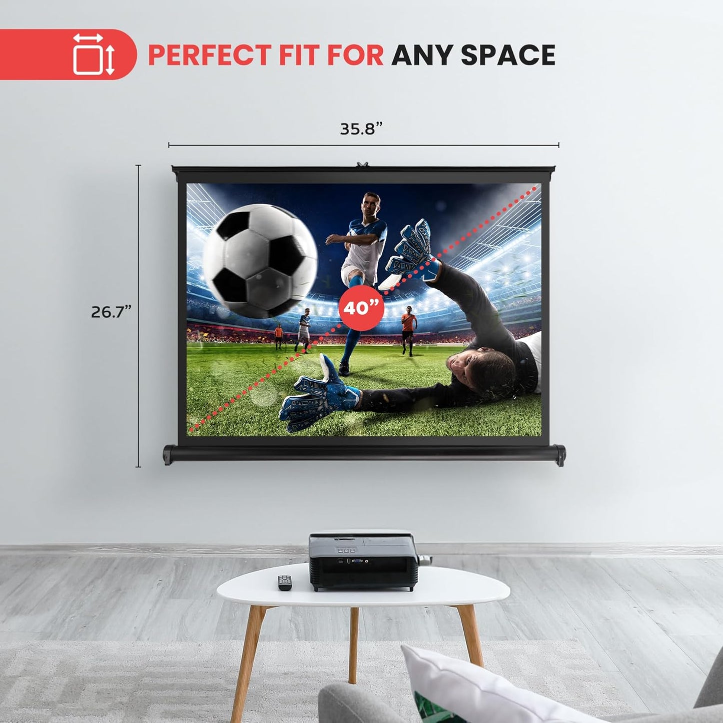 Pantalla portátil para proyector, Liviana y Duradera, PYLE.