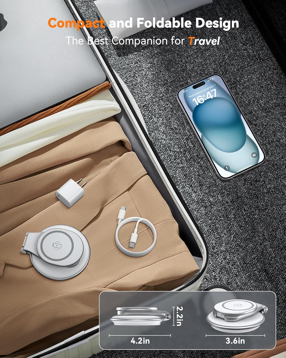 Estación de carga para múltiples dispositivos Apple, 360 rot.