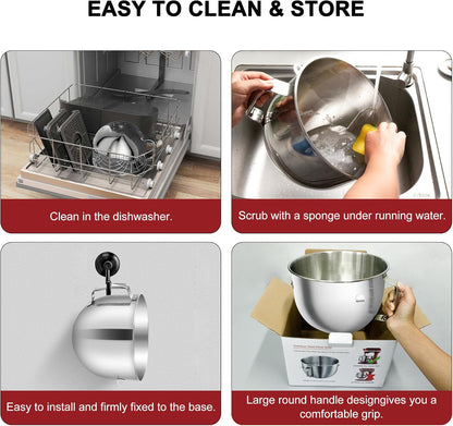 Cuenco mezclador de acero inoxidable de 7 qt compatible con Kitchenaid