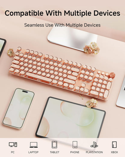 Teclado EWEADN V20 Mecánico Inalámbrico Retro RGB
