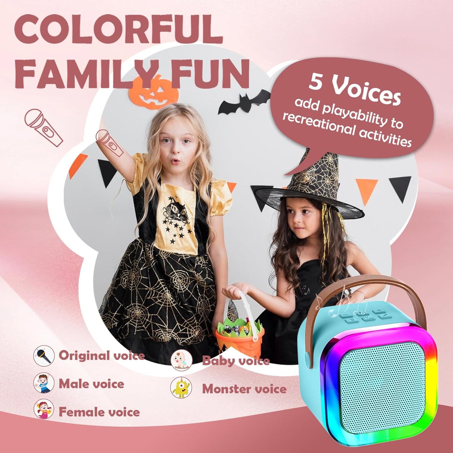 Aplsinvivi Mini altavoz para máquina de karaoke para niños.