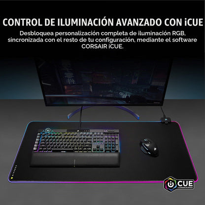 Mousepad Corsair MM700 RGB, Concentrador 2 Puertos USB, Goma Gruesa