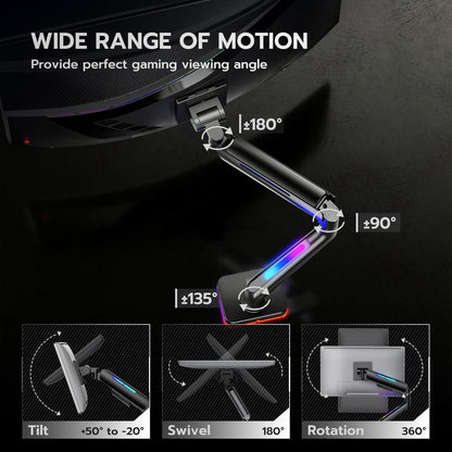 Brazo de monitor ARES WING  para pantalla de 17 a 49 pulgadas.