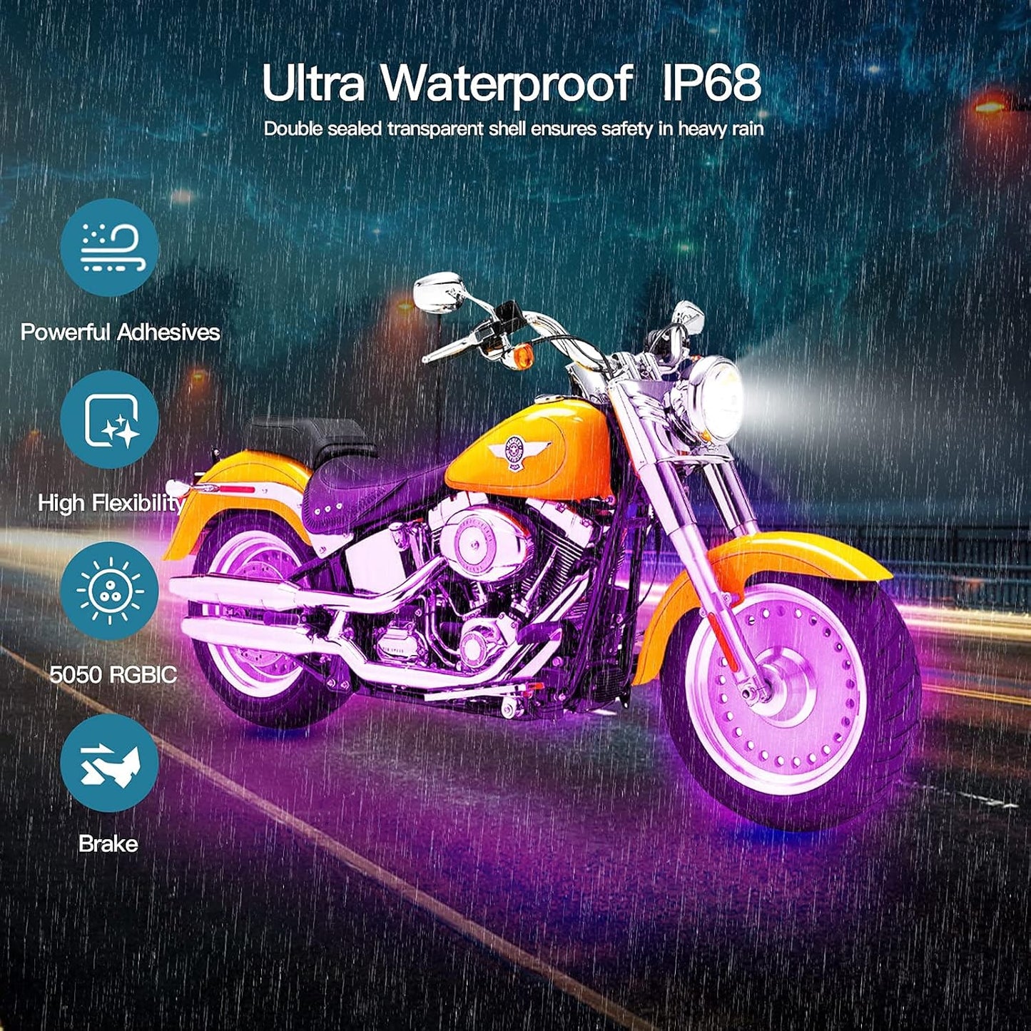 Juego de 10 tiras de luz LED, HYBKLER, con control remoto.(USADO).