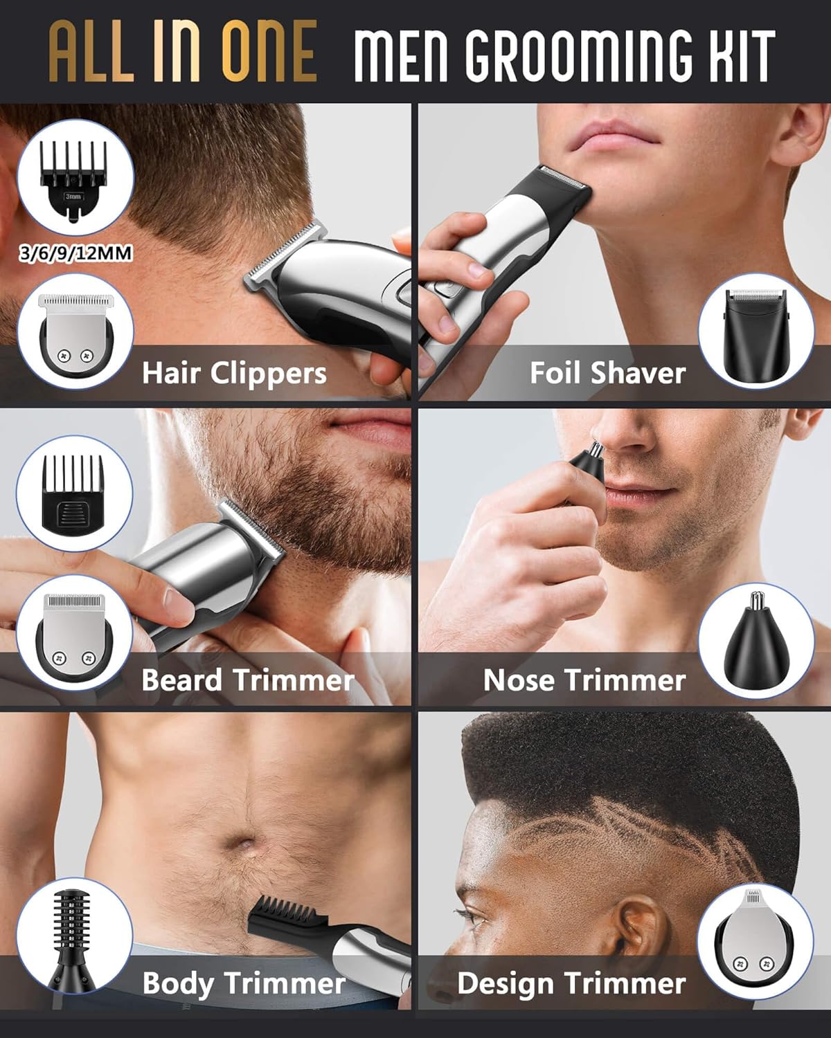 Ufree - Cortadora de barba inalámbrica para hombres.