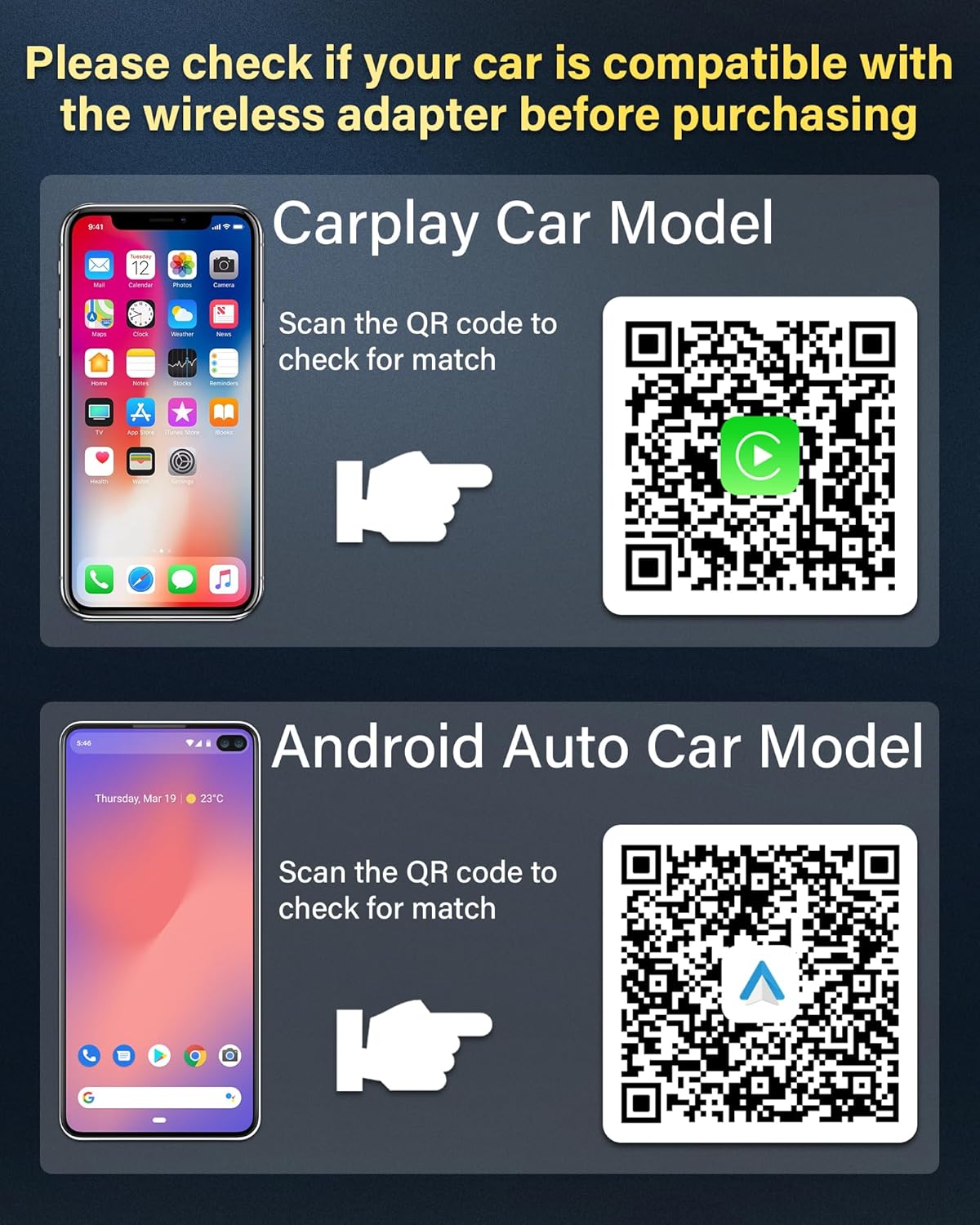 Adaptador Carplay Inalámbrico, 1080p Video Box.