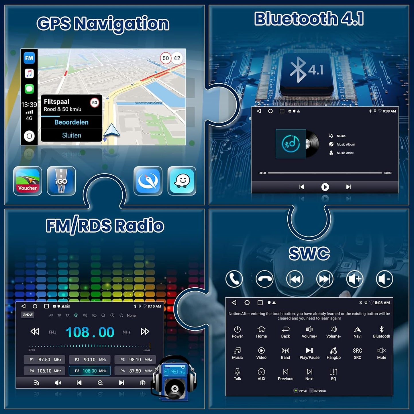 Estéreo de coche inalámbrico, Fuluku, 2+64GB, Android 13 doble DIN.