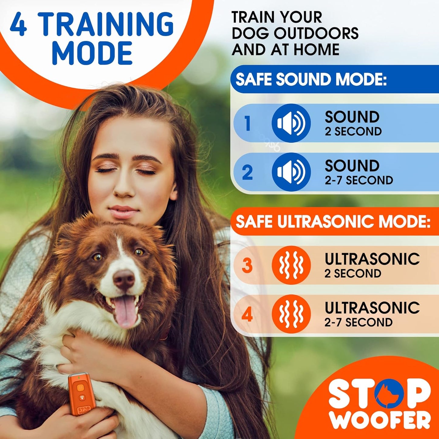 Dispositivo ultrasónico, entrenamiento no ladridos, seguro p/humanos.