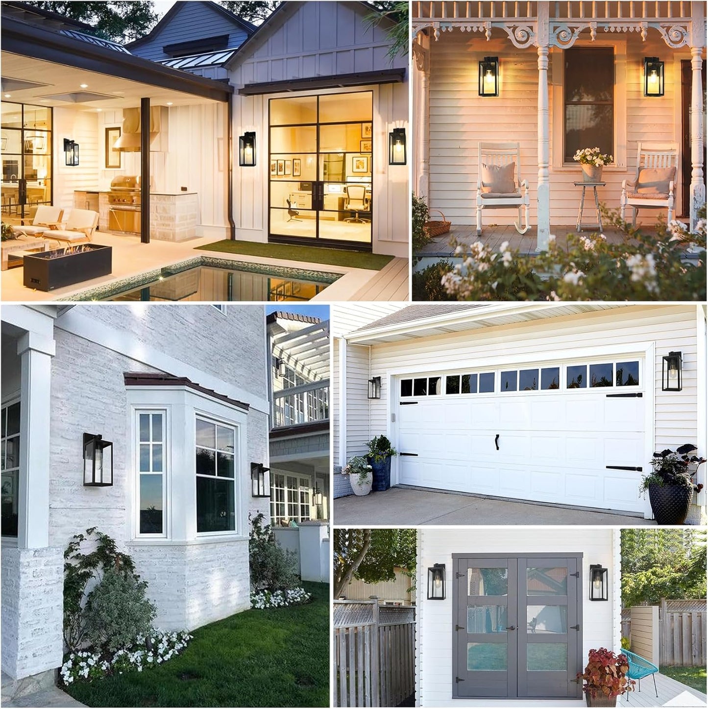 Lámparas de pared exterior, con sensor de atardecer a amanecer.