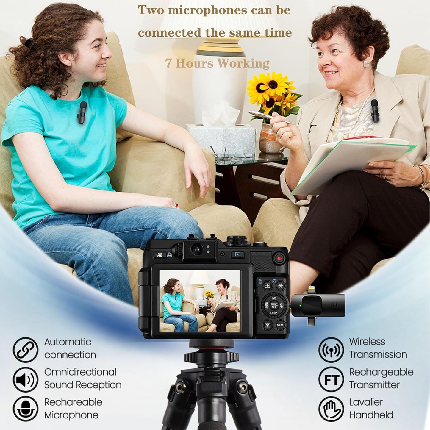 Mini micrófono inalámbrico EVXVE 4 en 1 (Usado)