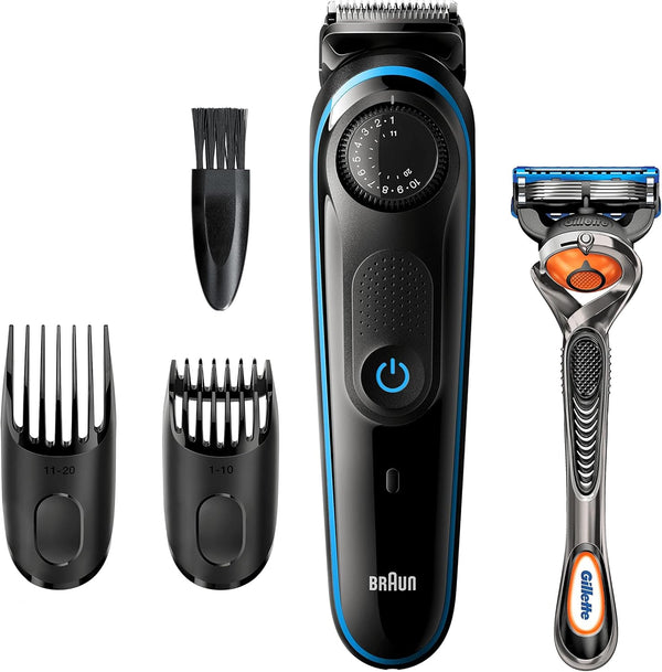 Recortadora de Barba, Braun BT3240, Ajustes de Longitud, Recargable.