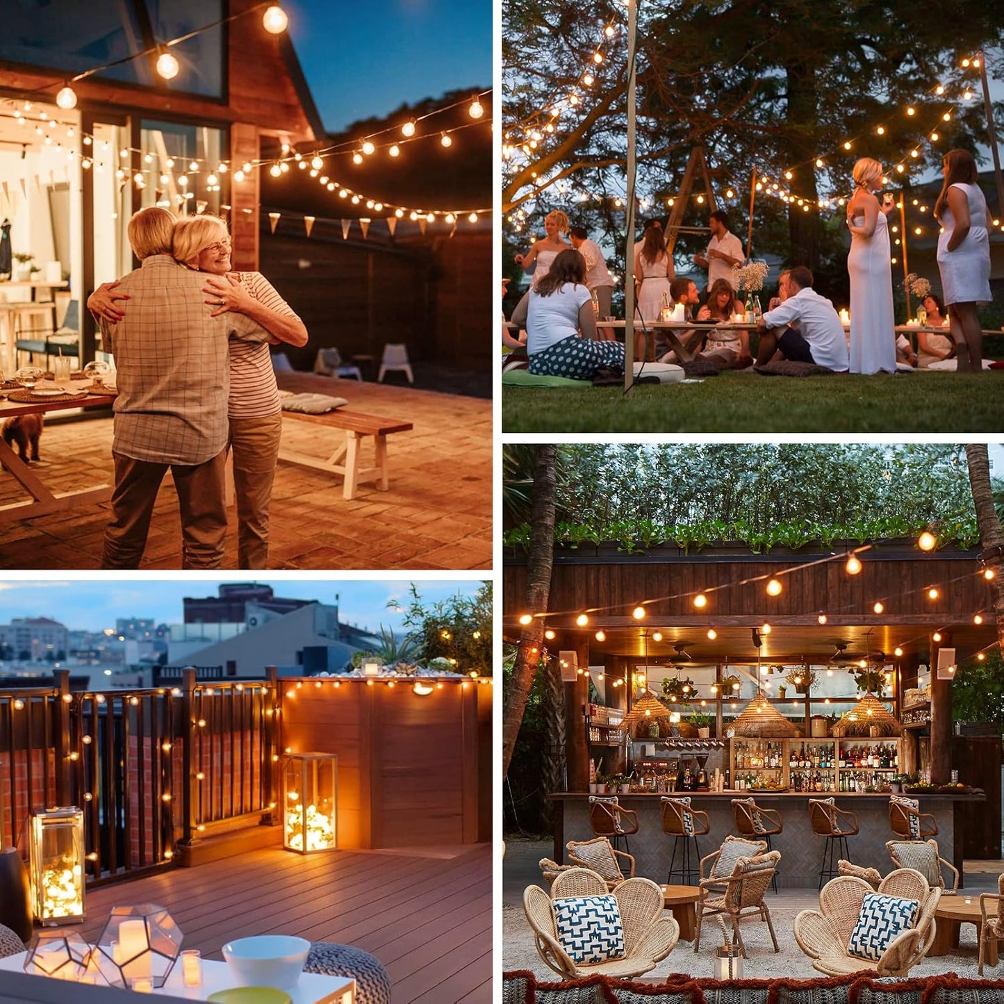 Tira de luces LED G40 de 150 pies para exteriores, impermeables.