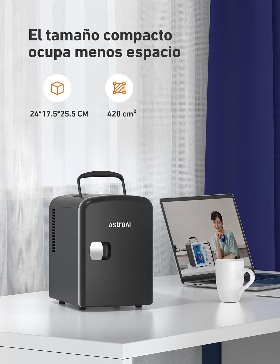 Mini Refrigerador Portátil, Electrica para el Skincare 4L. Astro AI