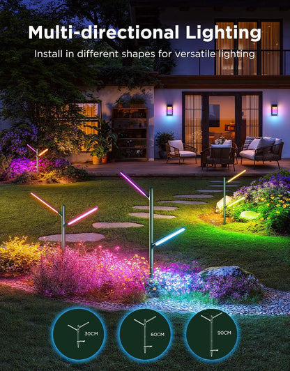 Luces de jardín Govee H7086, 64 escenas, IP66 iluminación de paisaje.