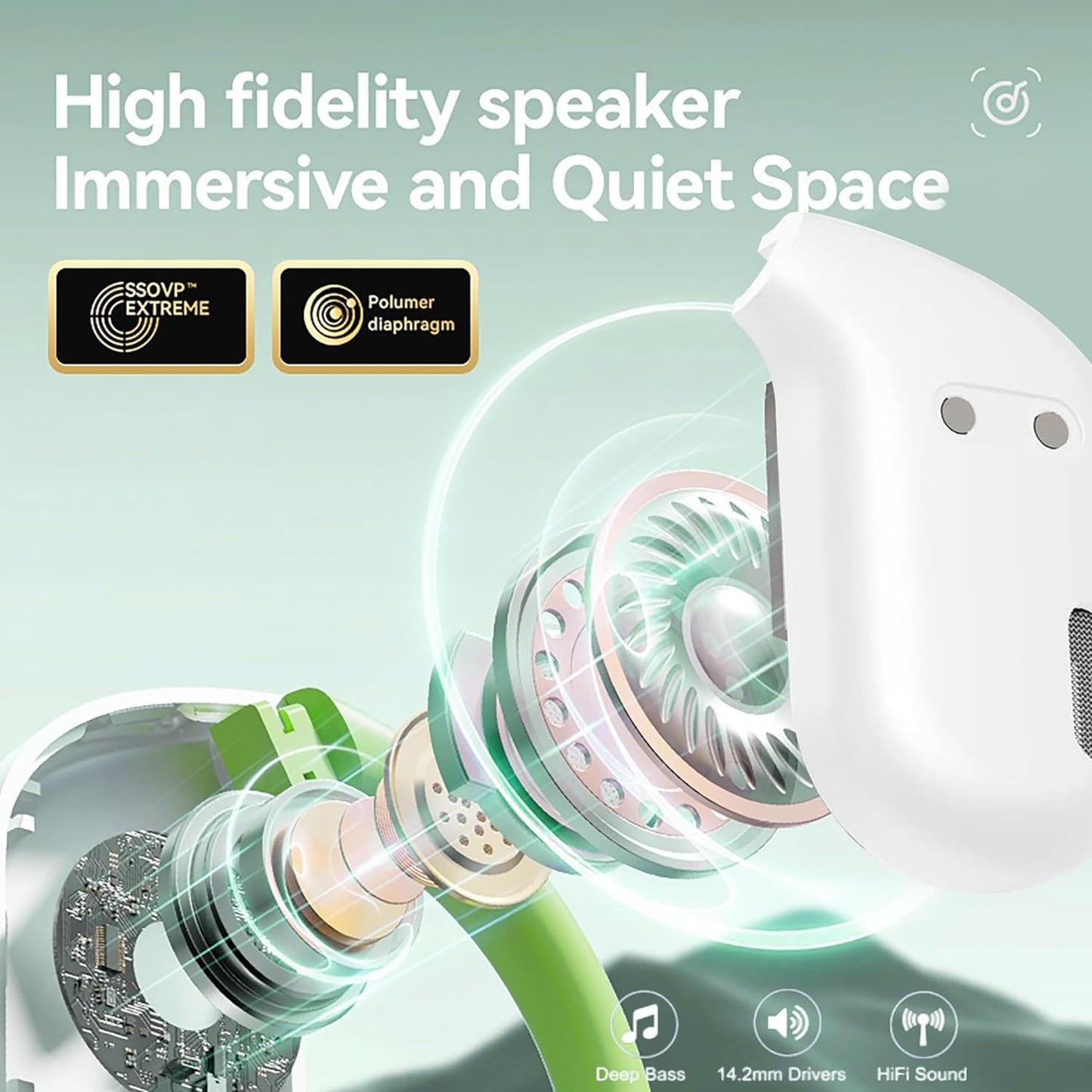 OWS M82 - Auriculares inalámbricos Bluetooth 5.3 para deporte.
