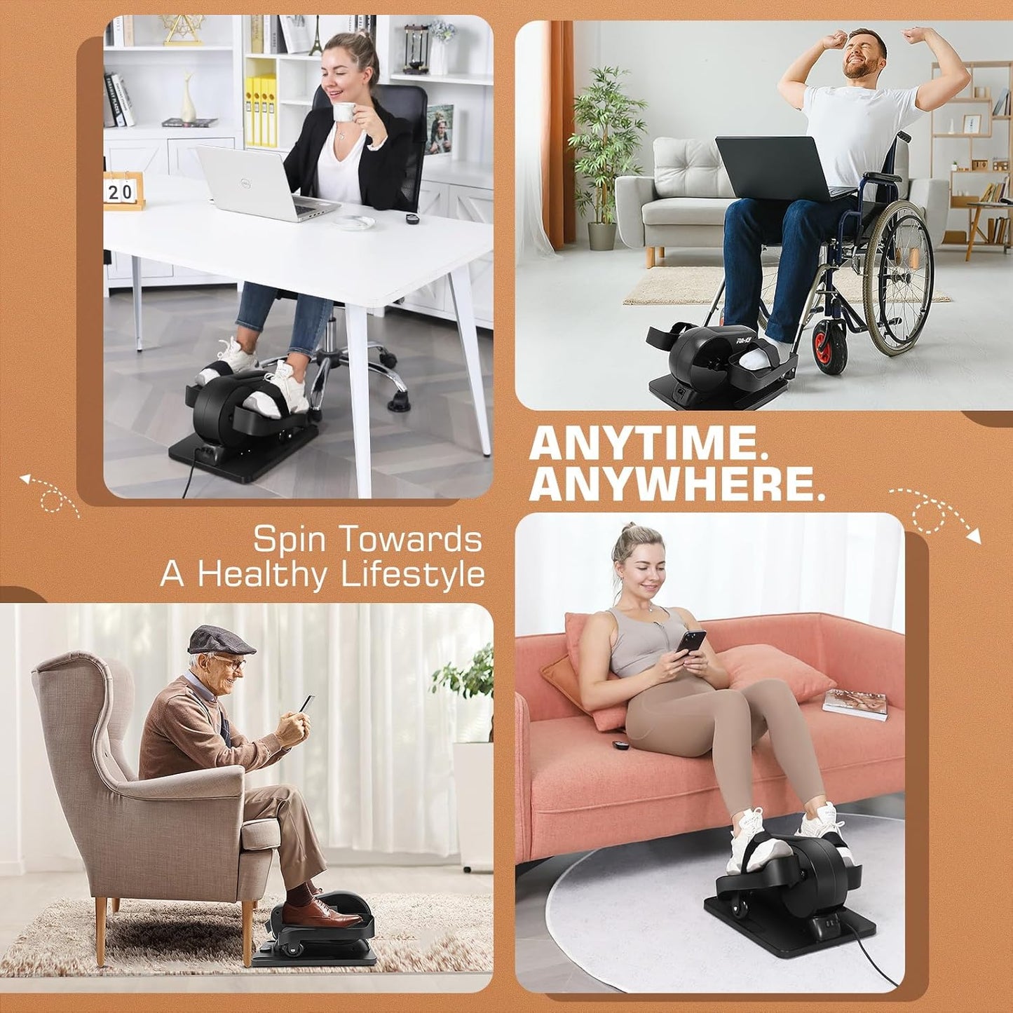 FUNMILY Elíptica debajo del escritorio, Control Remoto.